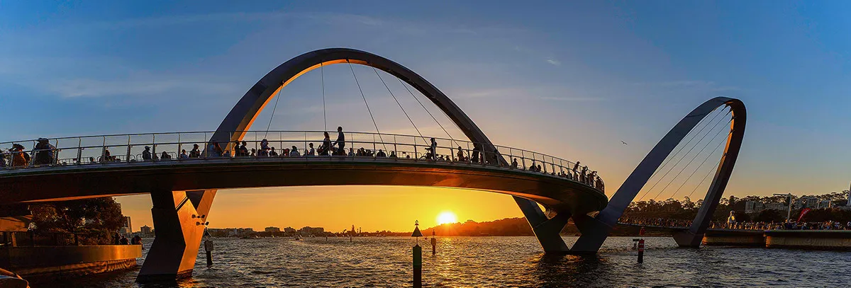 Elizabeth Quay Bridge in Perth, Western Australia